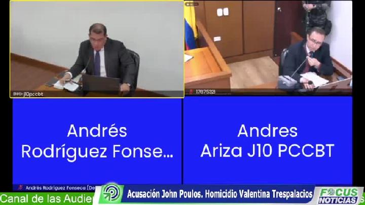 Caso Valentina Trespalacios. Juez decide libertad del presunto feminicida John Poulos

John Nelson Poulos, el estadounidense acusado de asesinar a su novia la DJ Valentina Trespalacios y quién esta detenido en Colombia solicita su libertad.

Este viernes 14 de abril, juez decide si deja en libertad a Poulos acusado de los delitos de delitos de feminicidio agravado; y ocultamiento, alteración o destrucción de elemento material probatorio, luego de la muerte de la joven el pasado 22 de enero.