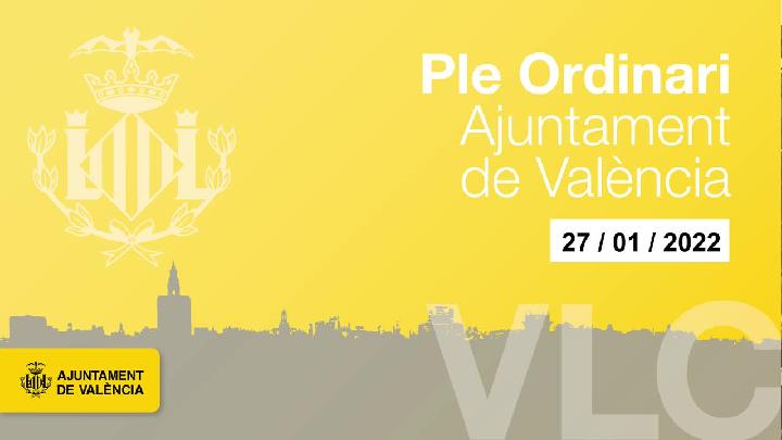 27-01-2022. Ajuntament de València. Hemicicle. 
Evento en Directo. 270122-044921.