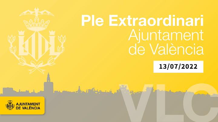 13-07-2022. Ajuntament de València. Hemicicle. 
Evento en Directo. 130722-125537.