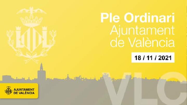 18-11-2021. Ajuntament de València. Hemicicle.
Evento en Directo.