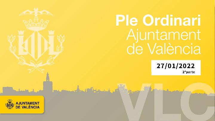 27-01-2022. Ajuntament de València. Hemicicle. 
Evento en Directo.270122-055022.