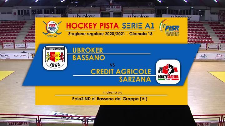 #hockeypista - Serie A1 - posticipo 18a giornata - Highlights - Ubroker Bassano x Credit Agricole Sarzana - mercoledì 10 febbraio 2021