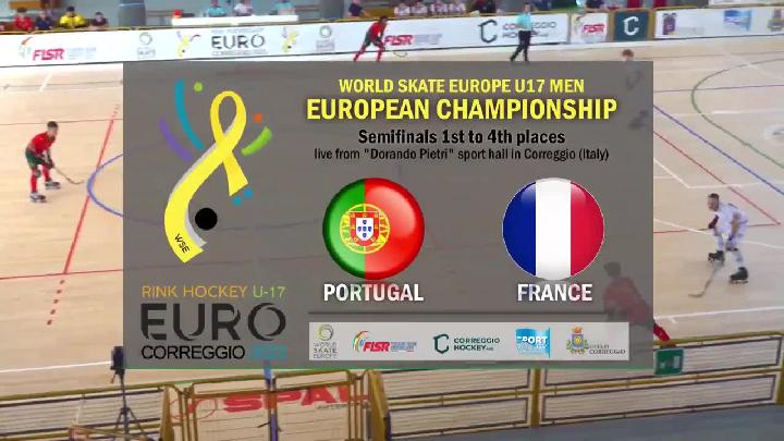 #WSERinkhockey #U17WSEEuro - Under 17 Men WSE Euro - Correggio 2023 |  Match #20 - Semi-final - Portugal x France - Friday 1st September 2023
