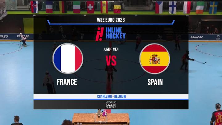#WSEInlineHockey - Inline Hockey - SW and JM  European Championship - Charleroi 2023 (Belgium) - RINK A - 24/07/2023 - 09:00 JM Semifinal1, Spain x Slovakia - 10:15 JM Semifinal2, Italy x France - 11:30 JM Final 5.6 place, Finland x Namibia - 13:15 SW Final 3-4 place, Italy x Namibia - 14:45 SW Final 1-2 place, Spain x France - 16:30 JM Final 3-4 place - 18:00 JM Final 1-2 place