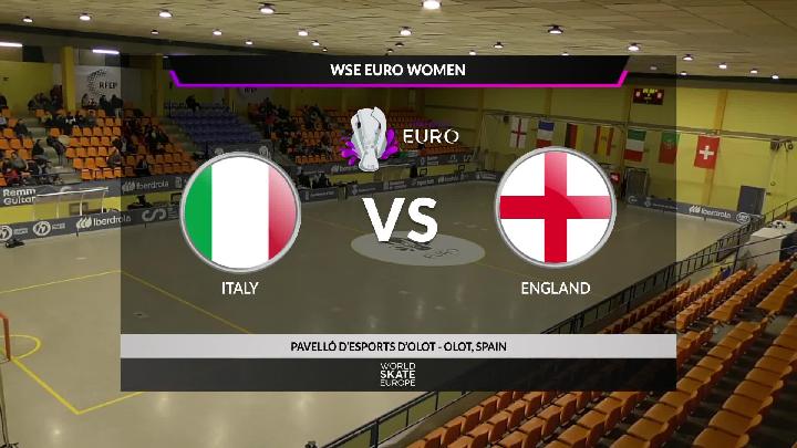 #WSERinkhockey #WSEEuroW #WSEEuroWomen - 16th European Champions Senior Women - Olot 2023 - From Monday 4th to Saturday 9th December - Thursday 7th December 2023 - h 20:30 (CET) - Match #12 - Quarter-finals - Italy x England